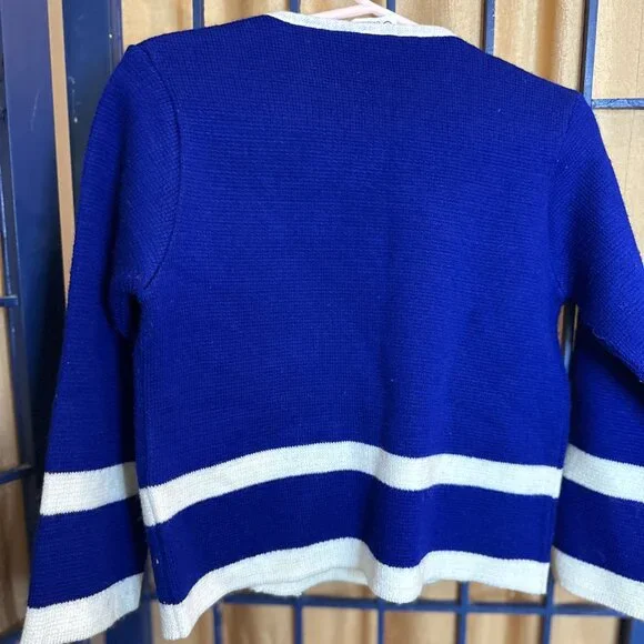 Vintage Little Angel Nautical Cardigan Navy Gold Button Sweater - Picture 8 of 8